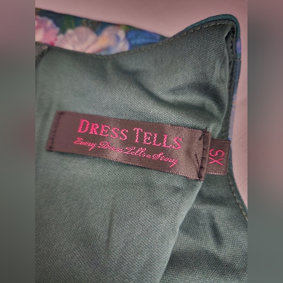 Dress Tells Green Floral Dress Women's XS - Picture 7 of 10